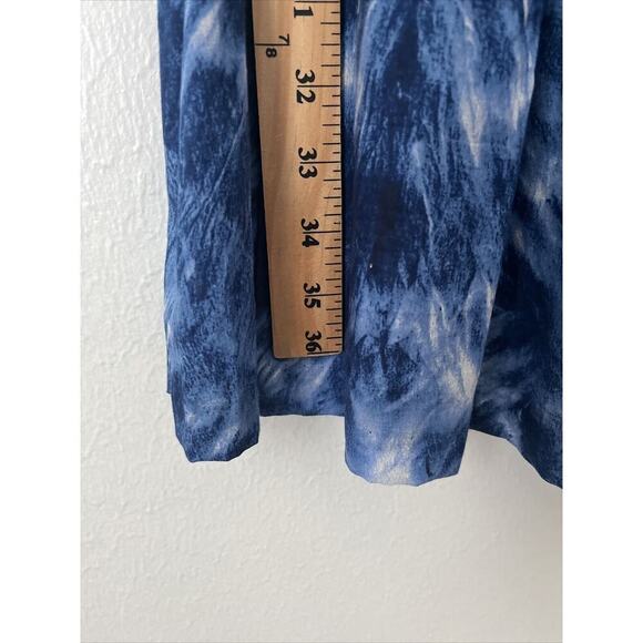 Nine West blue white tie dye pleat vneck‎ fit flare dress 8 - Picture 9 of 11